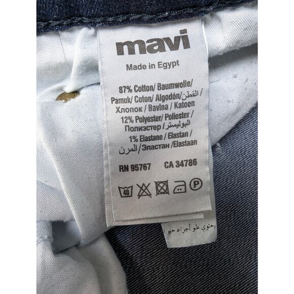 Mavi Jeans Jake Slim Leg Mens 34x32 Blue Dark Wash Distressed - Picture 6 of 9